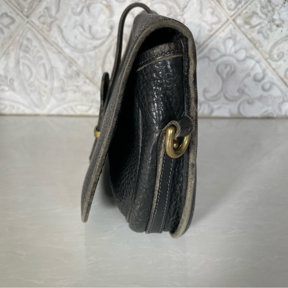 Dooney & Bourke- Vintage Black Leather Flap Crossbody Bag - Picture 10 of 11